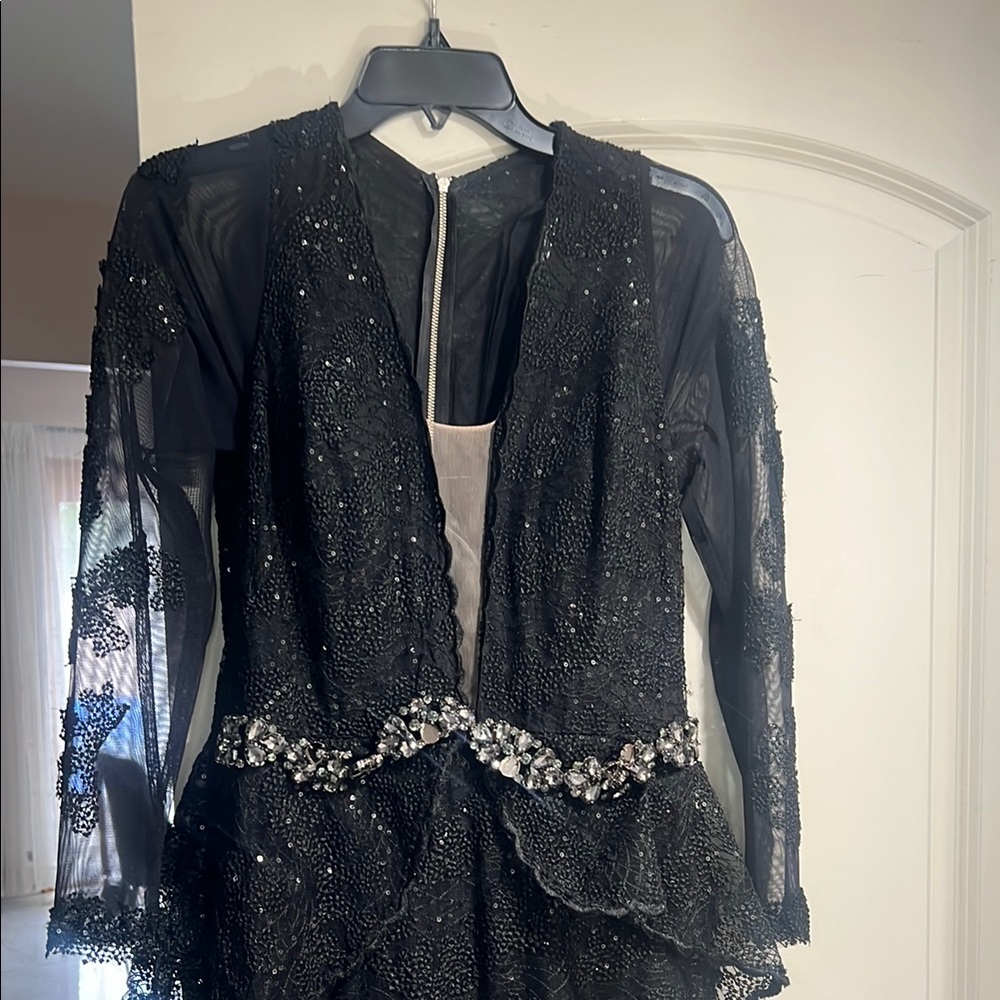 Nicole Bakti Black Dress with Silver Accents